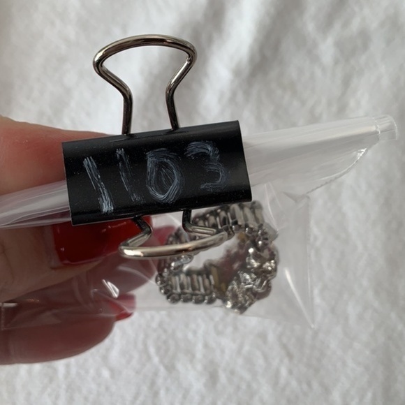 💐5/25 faux Pearl large flower purple enamel large bling statement ring stretch - Picture 7 of 7